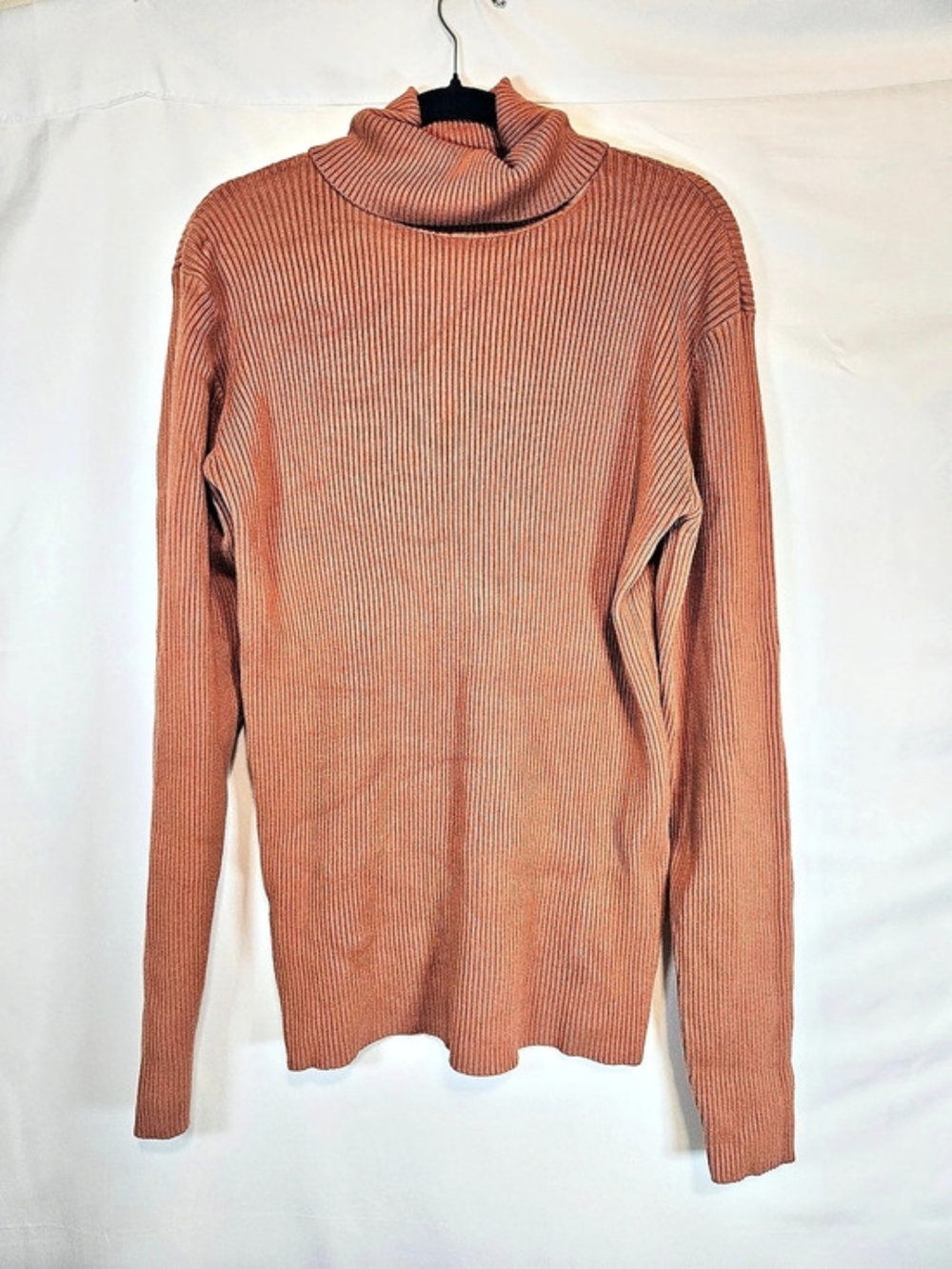 Coofandy Men's Ribbed Turtleneck Sweater Ribbed Cowl Neck Sweater Brown XL